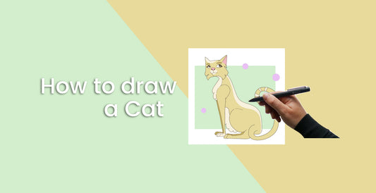 How to draw a cat | Simbans PicassoTab Drawing Tablet for Beginners