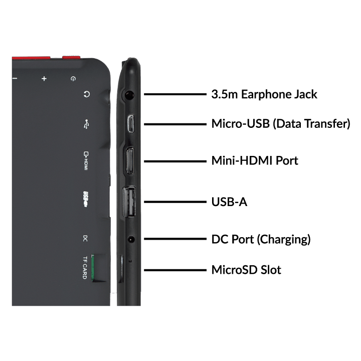 Ports and Connectivity Options | Simbans TangoTab XL 11 Inch Tablet with Detachable Keyboard